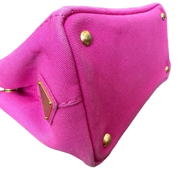 Prada Canapa Canvas Medium Tote Bag Hot Pink - Picture 8 of 15